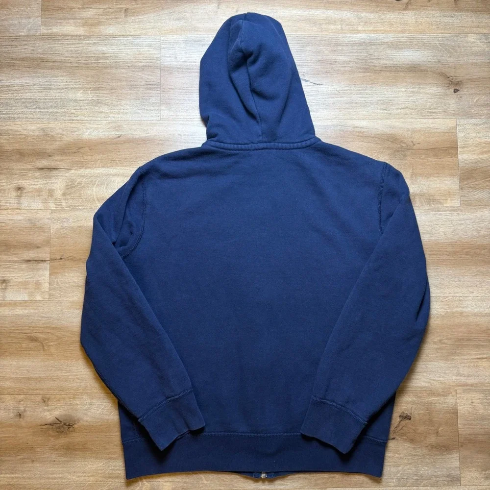 Polo Ralph Lauren Hoodie Mens Large Navy Blue Yellow Pony Full Zip Sweatshirt